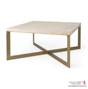 Faye Square Coffee Table in Barley Gray Finish 