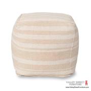 Barcelona Stripe Pouf - Natural Barcelona Stripe Pouf - Natural