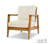 Craftsman Chair - Cream Boucle Fabric Walnut Frame Craftsman Chair - Cream Boucle Fabric Walnut Frame