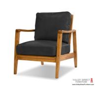  Craftsman Chair - Black Leather Walnut Frame 