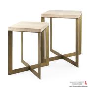  Faye Accent Tables in Barley Gray Finish 