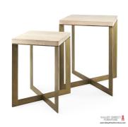 Faye Accent Tables in Barley Gray Finish Faye Accent Tables in Barley Gray Finish