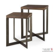 Faye Accent Tables in Medium Brown Finish Faye Accent Tables in Medium Brown Finish
