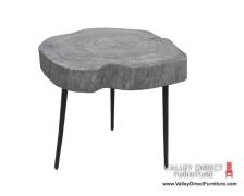 Organic Trunk Side Table in Rustic Grey 