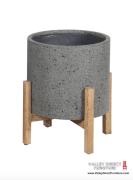 Patio Round Standing Pot - Grey Stone Patio Round Standing Pot - Grey Stone