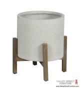 Patio Round Standing Pot - Natural Stone Patio Round Standing Pot - Natural Stone