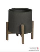 Patio Round Standing Pot Small - Black Stone   Patio Round Standing Pot Small - Black Stone